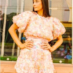 Queen of Sparkles Pink Floral Set 🌸 Size Large